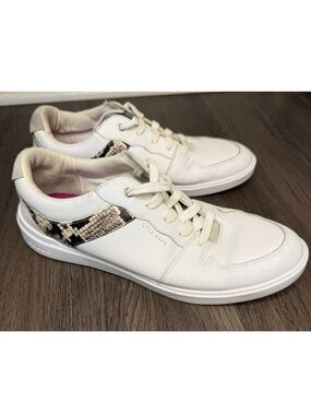 Cole Haan Grand Crosscourt Modern Tennis Sneakers White Snake Print Size 8.5